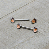 14G 9/16 Autumn Acorn Brown Orange Barbell Nipple Ring Set