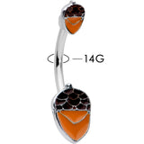Autumn Acorn Brown Orange Fall Double Mount Belly Ring