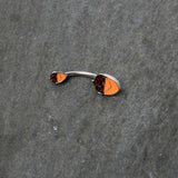 Autumn Acorn Brown Orange Fall Double Mount Belly Ring