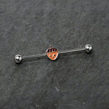 14G Autumn Acorn Face Brown Fall Industrial Barbell 38mm