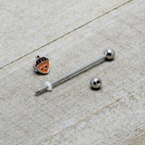 14G Autumn Acorn Face Brown Fall Industrial Barbell 38mm