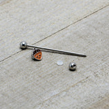 14G Autumn Acorn Face Brown Fall Industrial Barbell 38mm