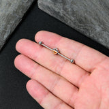 14G Autumn Acorn Face Brown Fall Industrial Barbell 38mm