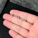 14G Autumn Tricolor Red Maple Leaf Industrial Barbell 38mm