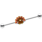 14G Cute Colorful Turkey Thanksgiving Industrial Barbell 38mm