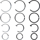 20G 12 Pack ASTM F-136 Implant Grade Titanium Hoop Nose Ring Septum Cartilage Ear Hoop Earring Set