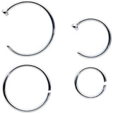 20G 12 Pack ASTM F-136 Implant Grade Titanium Hoop Nose Ring Septum Cartilage Ear Hoop Earring Set