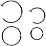 20G 12 Pack ASTM F-136 Implant Grade Titanium Hoop Nose Ring Septum Cartilage Ear Hoop Earring Set