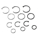 20G 12 Pack ASTM F-136 Implant Grade Titanium Hoop Nose Ring Septum Cartilage Ear Hoop Earring Set