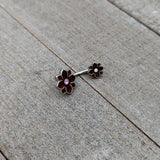 Aurora Gem Poinsettia Flower Festive Double Mount Belly Ring
