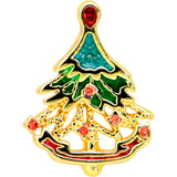 20G 7mm Red Gem Deco Holiday Tree Golden L Shape Nose Ring