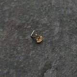 20G 7mm Red Gem Deco Holiday Tree Golden L Shape Nose Ring