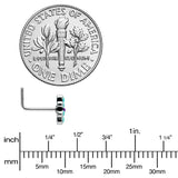 20G 7mm Blue Gem Flower Teal Petals L Shape Nose Ring