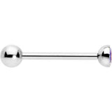 Aurora CZ Gem ASTM F-136 Implant Grade Titanium Threadless Barbell Tongue Ring