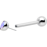 Aurora CZ Gem ASTM F-136 Implant Grade Titanium Threadless Barbell Tongue Ring