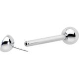 Blue CZ Gem ASTM F-136 Implant Grade Titanium Threadless Barbell Tongue Ring