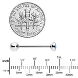 Blue CZ Gem ASTM F-136 Implant Grade Titanium Threadless Barbell Tongue Ring