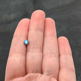 Blue CZ Gem ASTM F-136 Implant Grade Titanium Threadless Barbell Tongue Ring