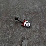 Black Halloween Skull Kerchief Spooky Belly Ring
