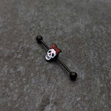14G Black Halloween Skull Kerchief Industrial Barbell 38mm