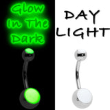 Black Yin Yang Ghost Glow in Dark Halloween Clear Belly Ring Set of 3