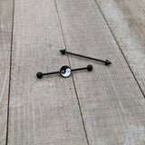 14G Black Ghost Yin Yang Industrial Barbell Set of 2
