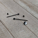 14G Black Ghost Yin Yang Industrial Barbell Set of 2