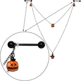 14G 9/16 Black Witchy Pumpkin Halloween Double Nipple Chain