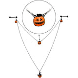 14G 9/16 Black Witchy Pumpkin Halloween Double Nipple Chain
