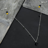 14G 9/16 Pumpkin Black Cat Moon Bats Dangle Halloween Nipple Chain