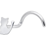 20G 1/4 Silhouette Kitty Cat Left Side Nose Screw
