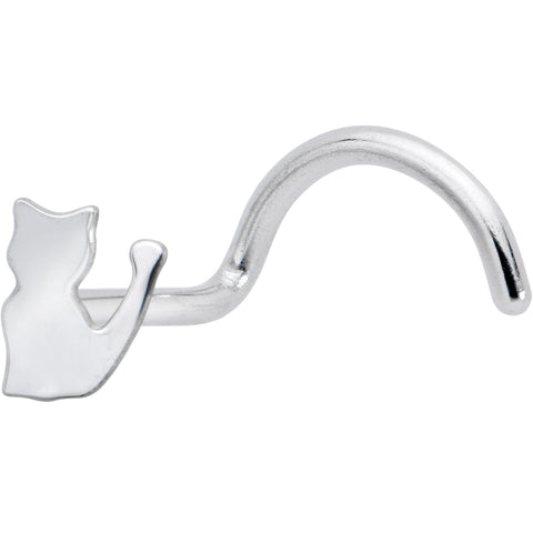 20G 1/4 Silhouette Kitty Cat Left Side Nose Screw