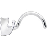 20G 1/4 Silhouette Kitty Cat Left Side Nose Screw