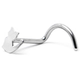 20G 1/4 Silhouette Kitty Cat Left Side Nose Screw