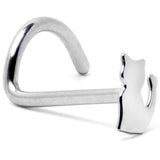20G 1/4 Silhouette Kitty Cat Left Side Nose Screw