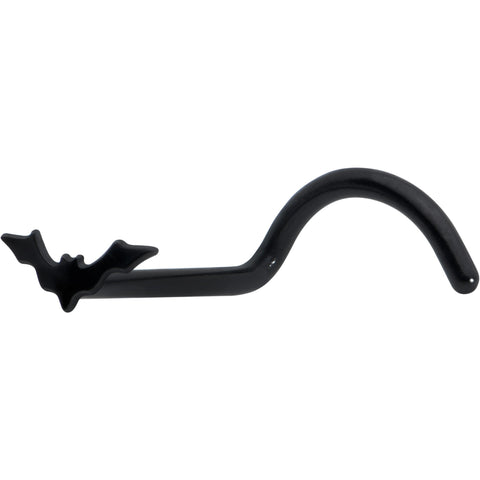 20G 1/4 Black Anodized Itty Bitty Bat Left Side Nose Screw