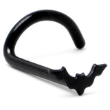 20G 1/4 Black Anodized Itty Bitty Bat Left Side Nose Screw
