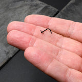 20G 1/4 Black Anodized Itty Bitty Bat Left Side Nose Screw