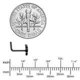 20G 1/4 Black Texture Pot Leaf L Shape Nose Ring