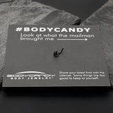 20G 1/4 Black Texture Pot Leaf L Shape Nose Ring