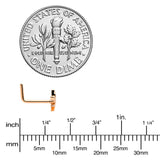 20G 1/4 Rose Gold Tone Texture Pot Leaf L Shape Nose Ring