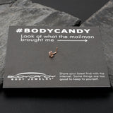 20G 1/4 Rose Gold Tone Texture Pot Leaf L Shape Nose Ring