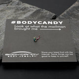 20G 1/4 Rainbow Anodized Texture Pot Leaf L Shape Nose Ring