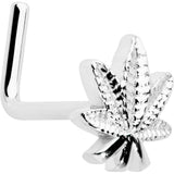 20G 1/4 Texture Pot Leaf L Shape Nose Ring