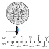 20G 1/4 Aurora CZ Gem Fleur de Lis Butterfly Black Nose Bone