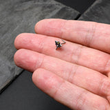 20G 7mm Purple Yellow Gem Dragonfly L Shape Nose Ring