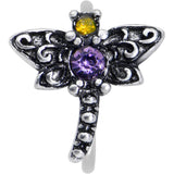 20G 5/16 Purple Yellow Gem Dragonfly Nose Hoop