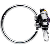 20G 5/16 Purple Yellow Gem Dragonfly Nose Hoop