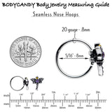 20G 5/16 Purple Yellow Gem Dragonfly Nose Hoop