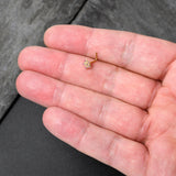 20G 7mm Pink Gem Gold Tone Texture Star Flower L Shape Nose Ring